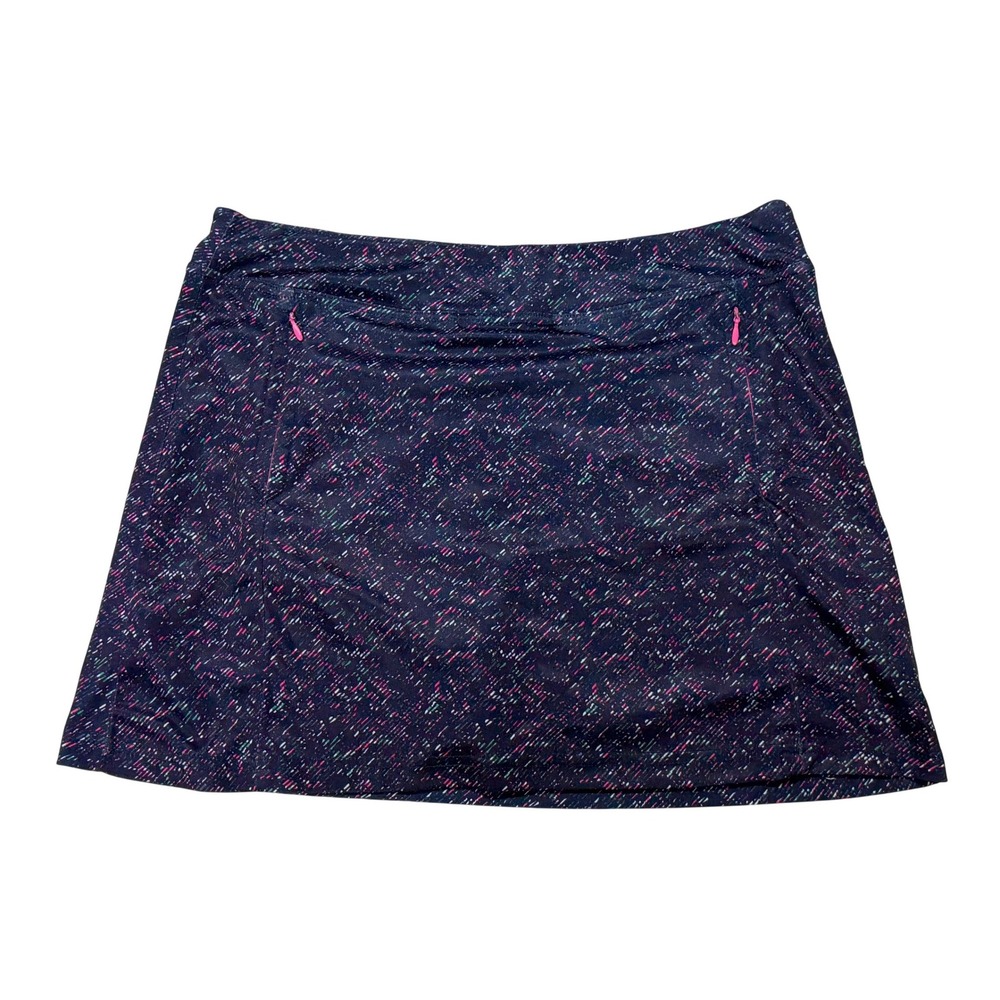 PGA Tour Women's Navy Speckled Athletic Skort with Pink Accents